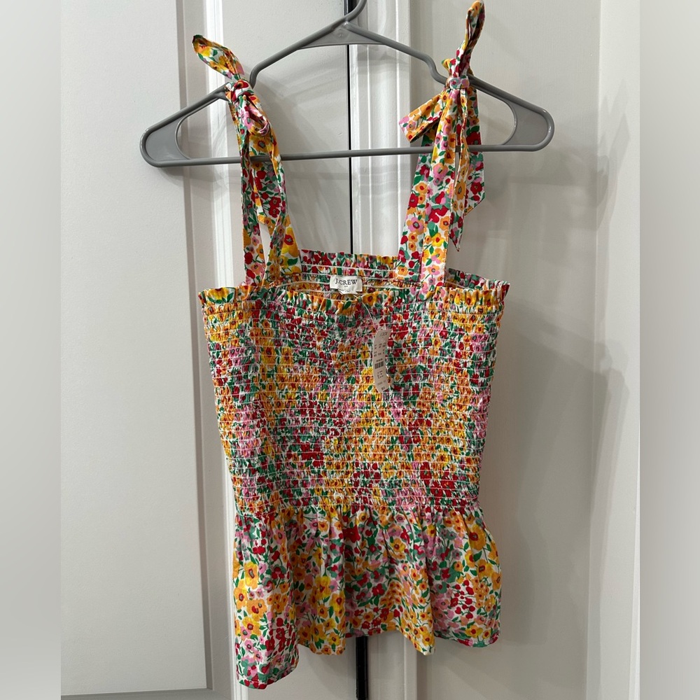 J. Crew Multicolor Floral Smocked Dress